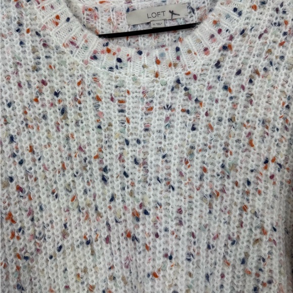 Loft confetti sweater cable knit sleeve crew neck sweater sz XL - Picture 4 of 8